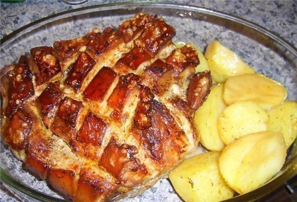 Мясо в маринаде из черного чая