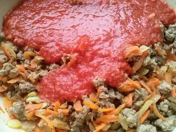 Фарш с помидорами