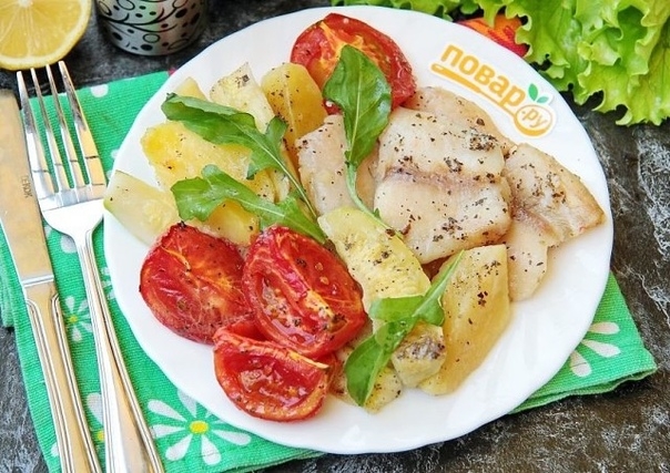 Рыба с овощами в духовке Рыба с овощами в духовке