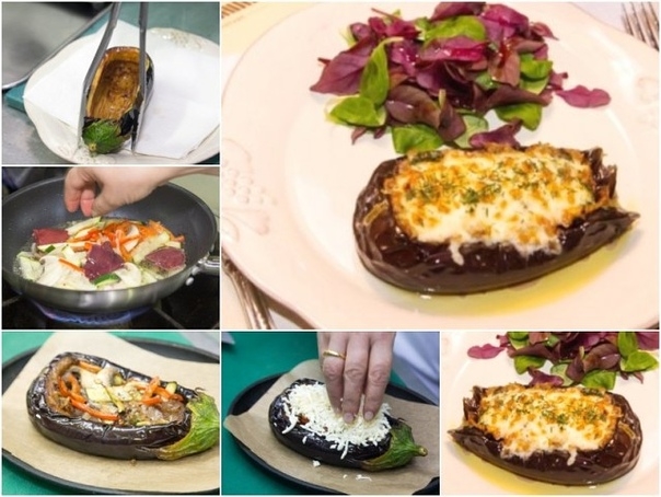 Баклажаны с печенью и овощами под сырной шубкой