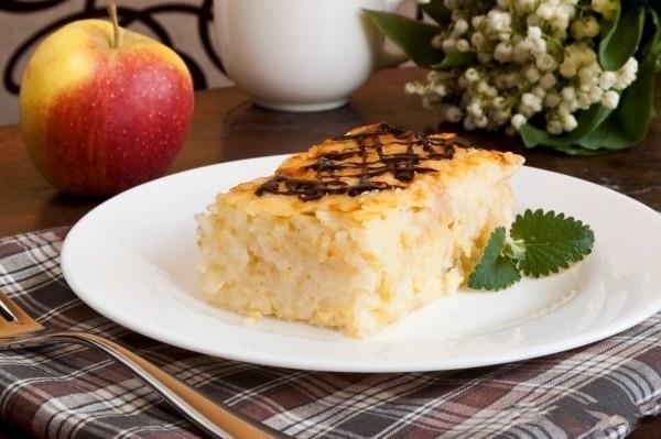 Рисовый пудинг с яблоками