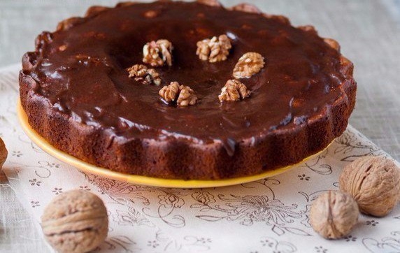 "Шоколадно-кофейный торт с начинкой из тыквы"