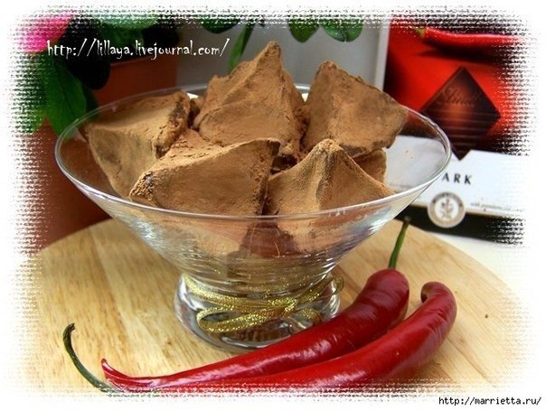 ТРЮФЕЛИ ИЗ ШОКОЛАДА С ПЕРЦЕМ ЧИЛИ. РЕЦЕПТ