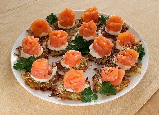 4 красивые закуски из красной рыбы