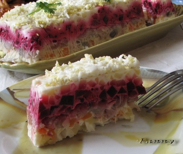 РЕЦЕПТ ШУБЫ ИЗ СЕЛЕДКИ С ЖЕЛАТИНОМ