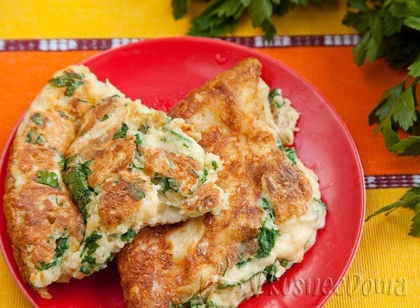 Ленивый хачапури или омлет с сыром