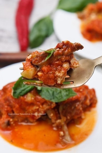 Лазанья из баклажанов.