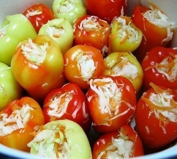 Перец фаршированный капустой в маринаде. Особенный рецепт! Это просто ооочень вкусно!