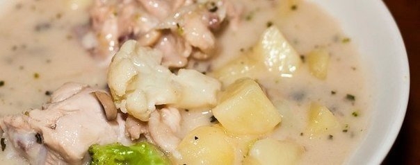 Курица со сливками и грибами