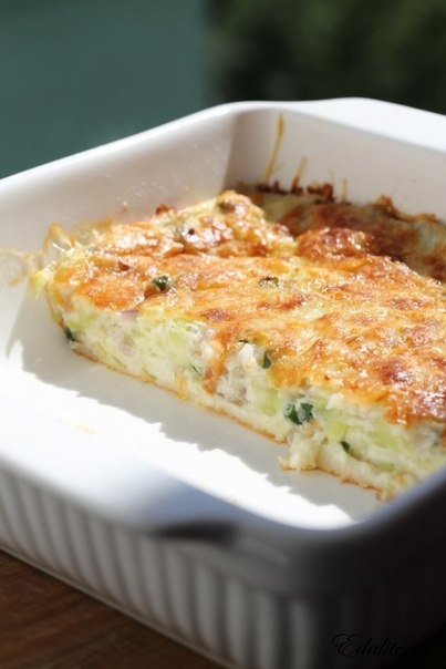 Запеканка из молодых кабачков или цуккини - 109 ккал Запеканка из молодых кабачков или цуккини - 109 ккал