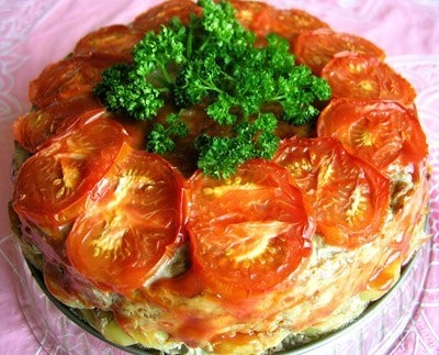 Праздничный торт из фарша