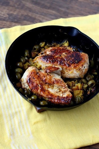 Цыплёнок с оливками и апельсинами