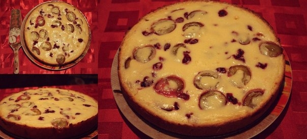 Пирог со сливами и творожной начинкой!