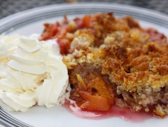 Абрикосово-персиково-голубичный пудинг