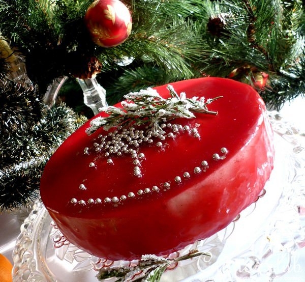 Клюквенный торт “Огонь рождественской свечи” - рецепт.