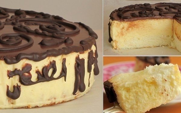 Торт "Птичье молоко" с лимонным вкусом.