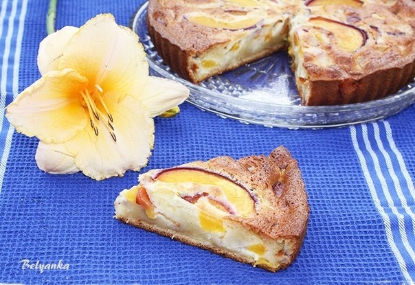 Пирог с персиками "Стаканник"