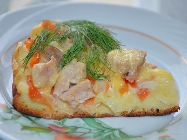 Пицца "Быстрее просто не бывает", жареная на сковороде