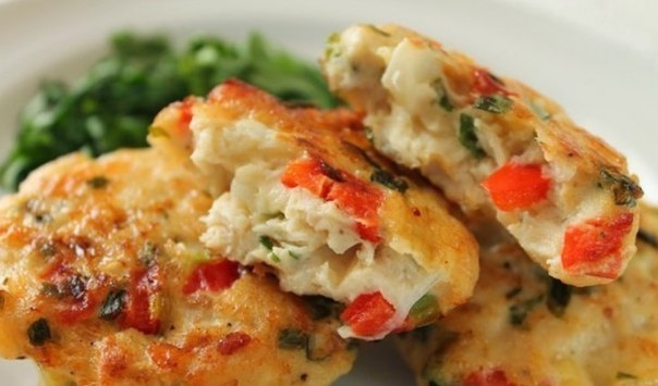 Куриные рубленые котлеты с цветной капустой и болгарским перцем !