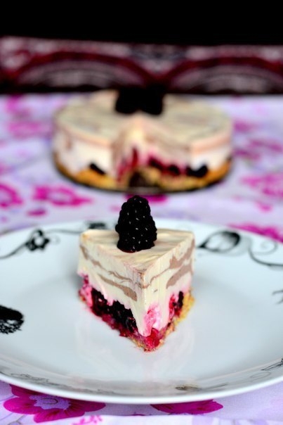 Полосатый чизкейк на овсяной основе