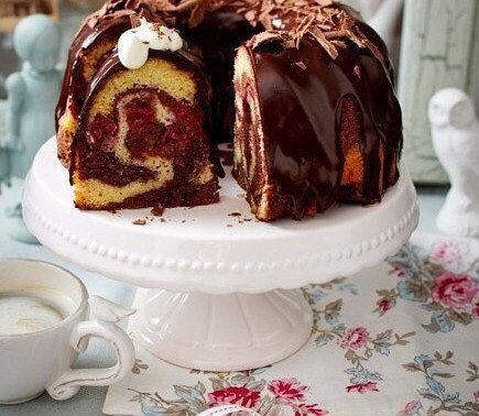 Мраморный кекс c вишней