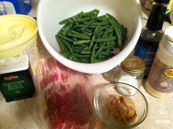 ЗЕЛЕНАЯ ФАСОЛЬ, ЗАВЕРНУТАЯ В БЕКОН