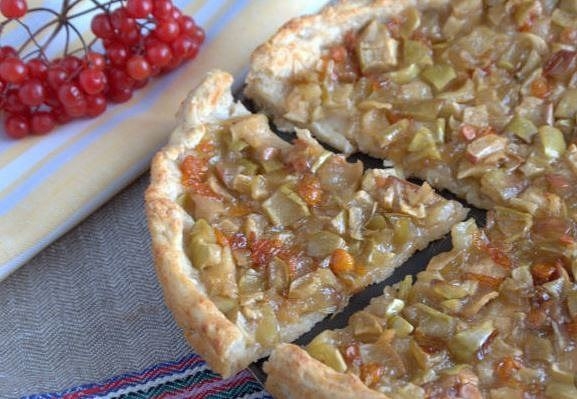 Пирог с калиной и яблоками (на творожном тесте) Пирог с калиной и яблоками (на творожном тесте)