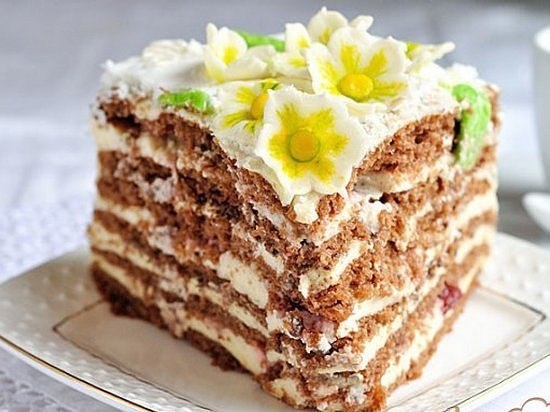 Торт "Цветы на снегу" (рецепт)