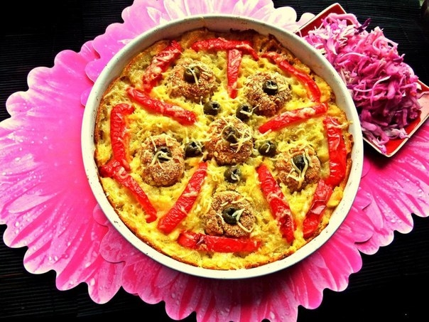 Пюре с котлетами из духовки