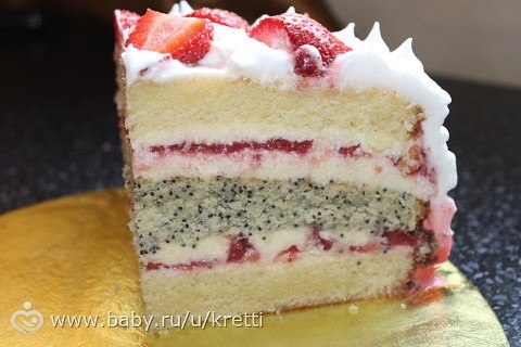 торт Маково-клубничный поцелуй