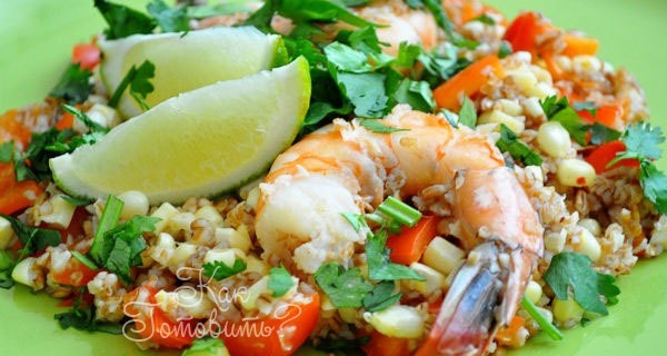 Салат с креветками и булгуром Салат с креветками и булгуром