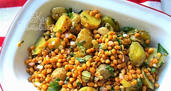 Картофельный салат с чечевицей Картофельный салат с чечевицей