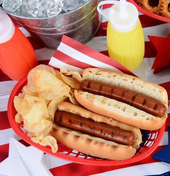 Хот-доги на гриле Хот-доги на гриле