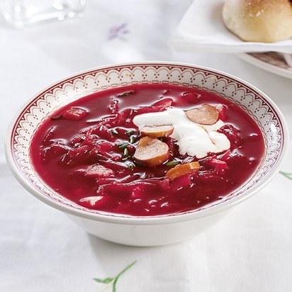 Борщ московский с копченостями Борщ московский с копченостями