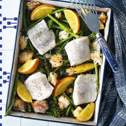 Рыба запеченная с апельсинами