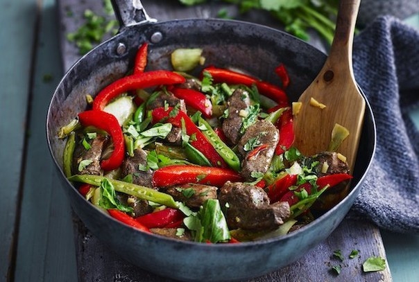 Быстрый ужин: индейка с овощами в сковороде Быстрый ужин: индейка с овощами в сковороде