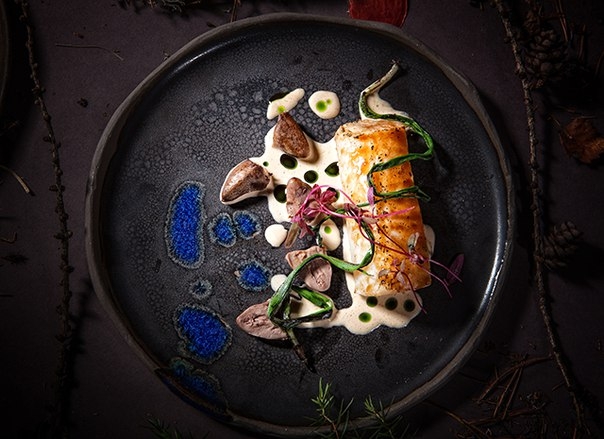 Палтус под соусом из куриных сердец Палтус под соусом из куриных сердец