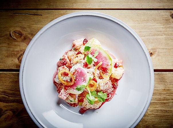 салат с помело и креветками салат с помело и креветками