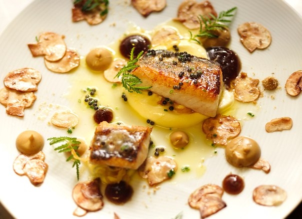 Жареный судак с грибами и хреном Жареный судак с грибами и хреном