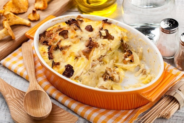 Картофельная запеканка с белыми грибами. Картофельная запеканка с белыми грибами.