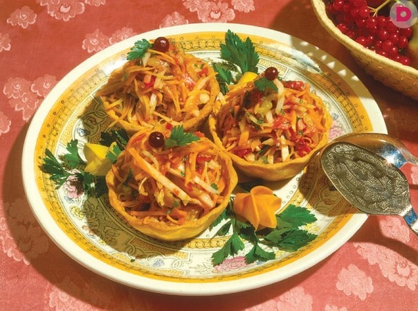 РЕЦЕПТ САЛАТА «НАДИЯ» В КОРЗИНОЧКАХ РЕЦЕПТ САЛАТА «НАДИЯ» В КОРЗИНОЧКАХ