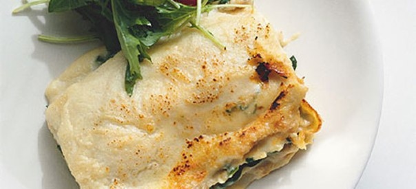 Лазанья со шпинатом и козьим сыром