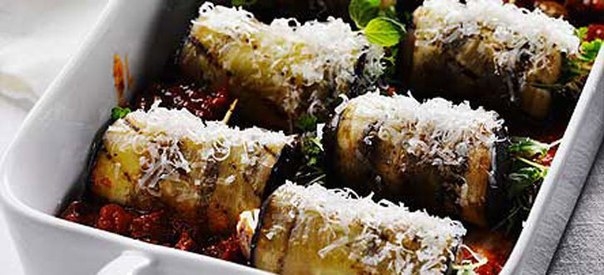 Рулетики из баклажанов по-гречески