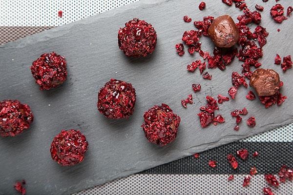 Клюквенно-шоколадные трюфели