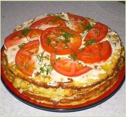 Кабачковый торт с сыром "Наслаждение"