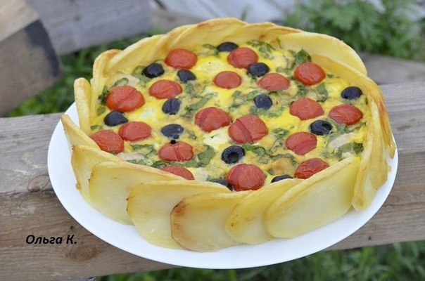 Киш сытейший в картофельной основе