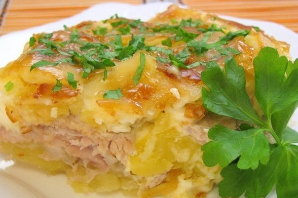 Мясо с картофелем под майонезом
