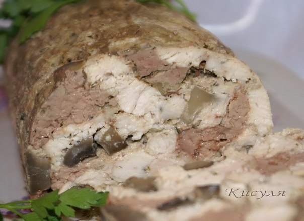 Сальтисон с грибами и печенью