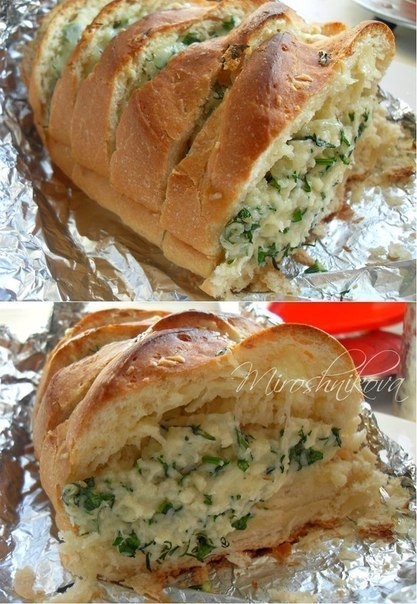 БАТОН,ЗАПЕЧЕННЫЙ С СЫРОМ И ЧЕСНОКОМ