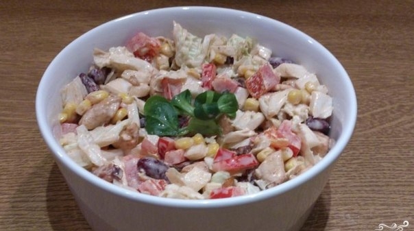 Мясной салат с болгарским перцем